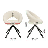 NNEDSZ Dining Chairs Set of 2 Sherpa Boucle Swivel Base