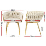 NNEDSZ 1 Artiss Dining Chair Velvet Armchair Beige