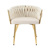 NNEDSZ 1 Artiss Dining Chair Velvet Armchair Beige