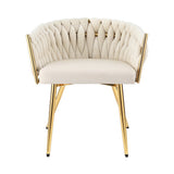 NNEDSZ 1 Set of 2 Artiss Dining Chairs Velvet Armchair Beige
