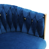 NNEDSZ Artiss Dining Chair Velvet Weaving Armchair Blue