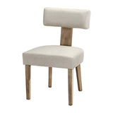 NNEDSZ Dining Chairs Set of 2 Linen Fabric Wooden Beige