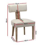 NNEDSZ Dining Chairs Set of 2 Linen Fabric Wooden Beige