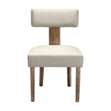 NNEDSZ Dining Chairs Set of 2 Linen Fabric Wooden Beige