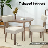 NNEDSZ Dining Chairs Set of 2 Linen Fabric Wooden Beige