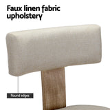 NNEDSZ Dining Chairs Set of 2 Linen Fabric Wooden Beige
