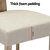 NNEDSZ Dining Chairs Set of 2 Linen Fabric Wooden Beige
