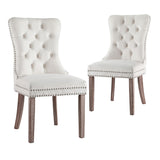 NNEDSZ 1 Set of 2 Artiss Dining Chairs Beige Velvet