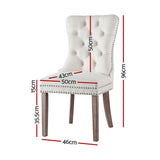 NNEDSZ 1 Set of 2 Artiss Dining Chairs Beige Velvet
