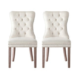 NNEDSZ 1 Set of 2 Artiss Dining Chairs Beige Velvet