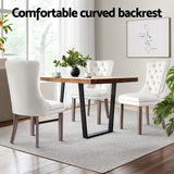 NNEDSZ 1 Set of 2 Artiss Dining Chairs Beige Velvet