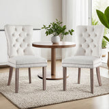 NNEDSZ 1 Set of 2 Artiss Dining Chairs Beige Velvet