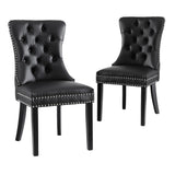 NNEDSZ 1 Set of 2 Artiss Dining Chairs Black Leather
