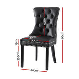 NNEDSZ 1 Set of 2 Artiss Dining Chairs Black Leather