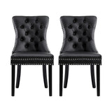 NNEDSZ 1 Set of 2 Artiss Dining Chairs Black Leather