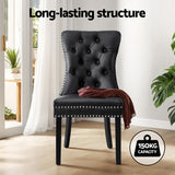 NNEDSZ 1 Set of 2 Artiss Dining Chairs Black Leather