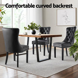 NNEDSZ 1 Set of 2 Artiss Dining Chairs Black Leather