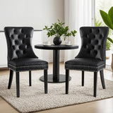NNEDSZ 1 Set of 2 Artiss Dining Chairs Black Leather