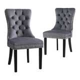 NNEDSZ 1 Set of 2 Artiss Dining Chairs Grey Velvet
