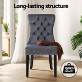 NNEDSZ 1 Set of 2 Artiss Dining Chairs Grey Velvet