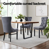 NNEDSZ 1 Set of 2 Artiss Dining Chairs Grey Velvet
