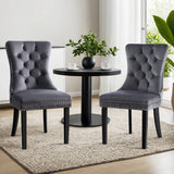 NNEDSZ 1 Set of 2 Artiss Dining Chairs Grey Velvet