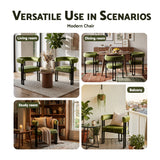 Artiss Dining Chairs Set of 4 Velvet Upholstered Barrel Chairs with Curved Armrests & Back Green