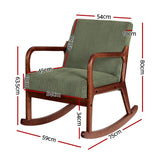 NNEDSZ Artiss Rocking Armchair Nursing Chair Corduroy Green