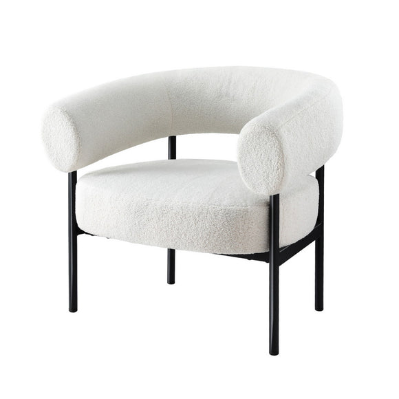 NNEDSZ Armchair Accent Chair Curved Boucle White