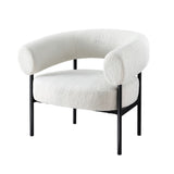 NNEDSZ Armchair Accent Chair Curved Boucle White