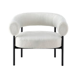 NNEDSZ Armchair Accent Chair Curved Boucle White