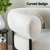 NNEDSZ Armchair Accent Chair Curved Boucle White