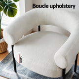 NNEDSZ Armchair Accent Chair Curved Boucle White