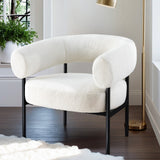 NNEDSZ Armchair Accent Chair Curved Boucle White
