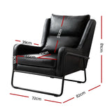 NNEDSZ Armchair Accent Chair PU Leather Wingback Black