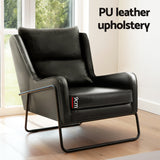 NNEDSZ Armchair Accent Chair PU Leather Wingback Black