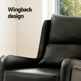 NNEDSZ Armchair Accent Chair PU Leather Wingback Black