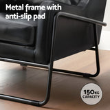 NNEDSZ Armchair Accent Chair PU Leather Wingback Black
