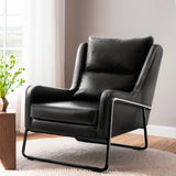 NNEDSZ Armchair Accent Chair PU Leather Wingback Black