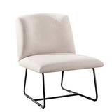 NNEDSZ Artiss Accent Chair Armless Armchair Sled Cross Leg Beige