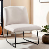 NNEDSZ Artiss Accent Chair Armless Armchair Sled Cross Leg Beige
