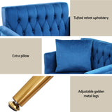 NNEDSZ Artiss Armchair Ottoman Accent Chair Pillow Velvet Blue