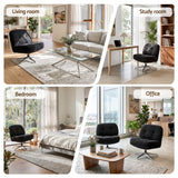 Artiss Swivel Chair Nursing Armchair Lounge Corduroy Steel Star Base Black