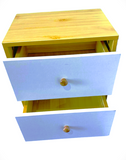 NNECN Wooden Bedside Cabinet with Two Drawers and Sturdy Legs