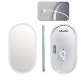 NNEOBA 1-Piece Oval Backlit LED Bathroom Mirror with Anti-Fog