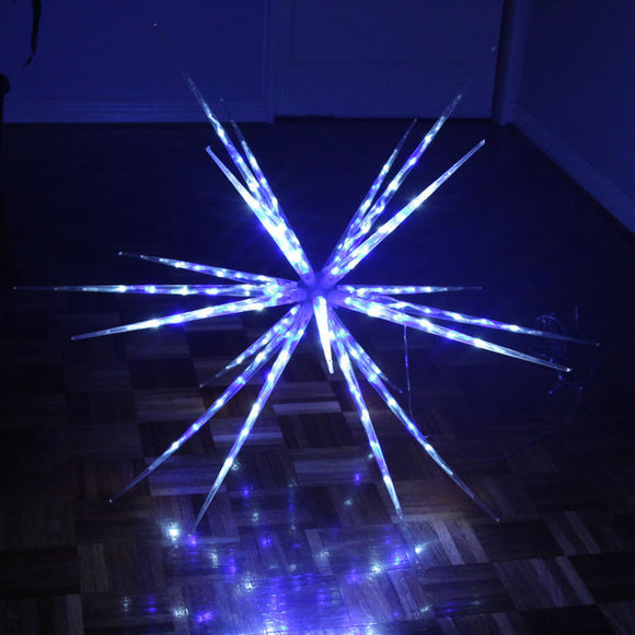 NNEDSZ Samland 160 LED Blast Ice Star Ball Christmas Light Decoration in Blue & White