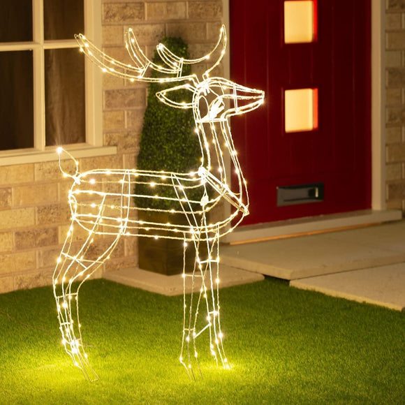 NNEDSZ Samland Led Warm White Copper Wired 3d Standing Reindeer For Christmas Decoration