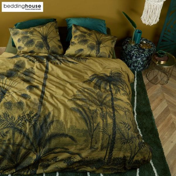 NNEDSZ Tour Du Monde At Home Cotton Ochre Quilt Cover Sets by Bedding House Queen