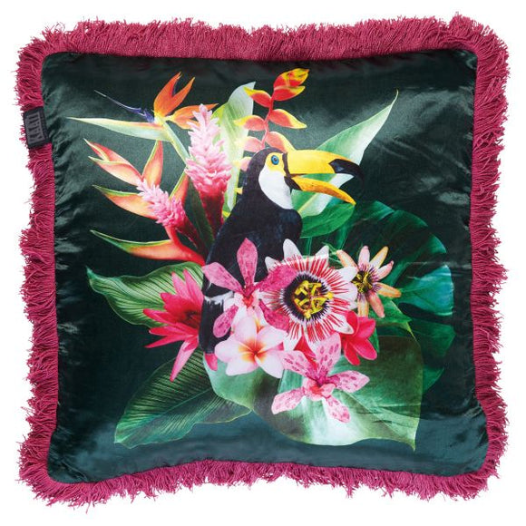 NNEDSZ Jungle Fever Pink Filled Cushion by Bedding House