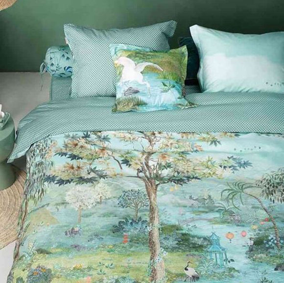 NNEDSZ Pip Paradise Cotton Green Quilt Cover Set By Pip Studio